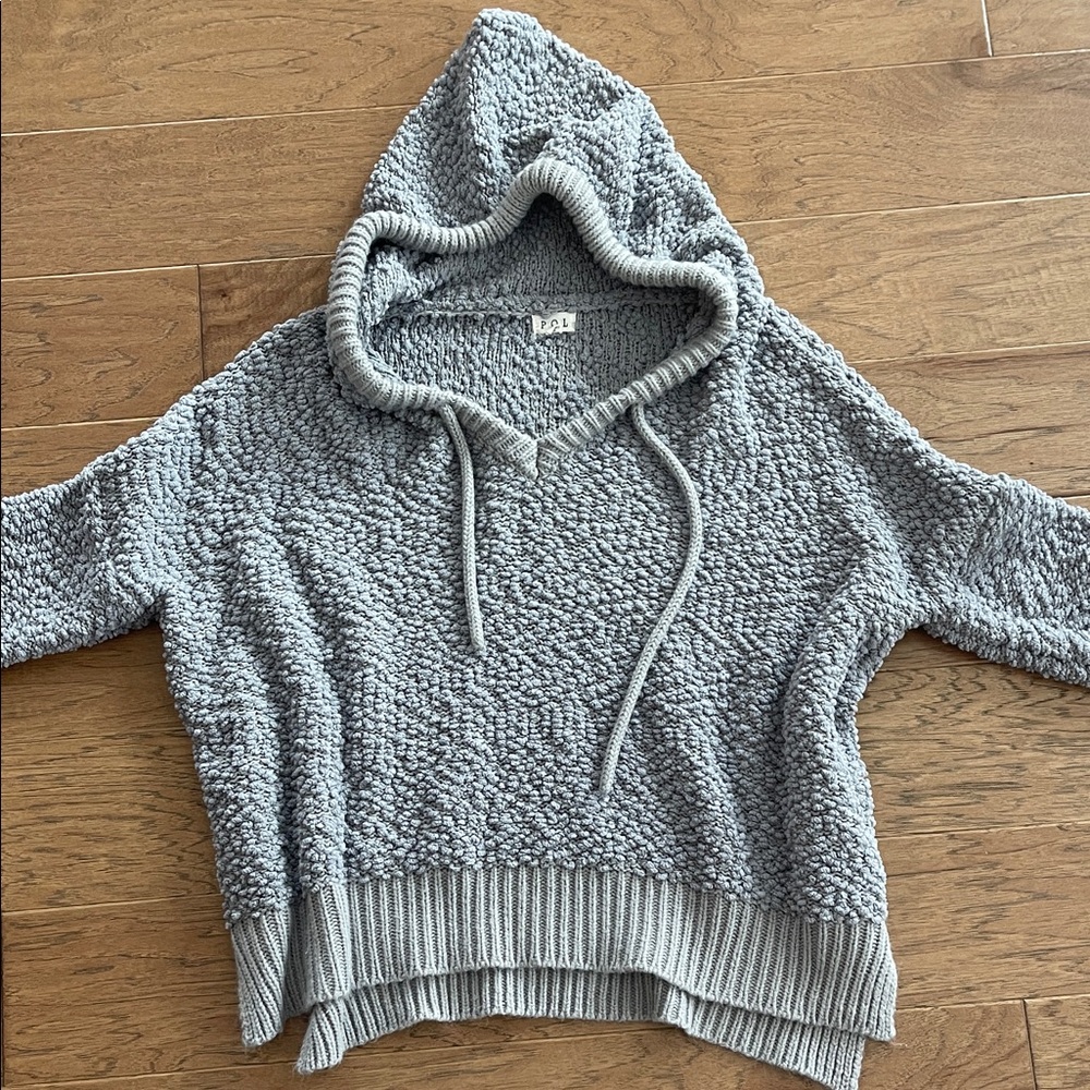 POL Textured Gray Sweater Hoodie‎ Medium POL15
